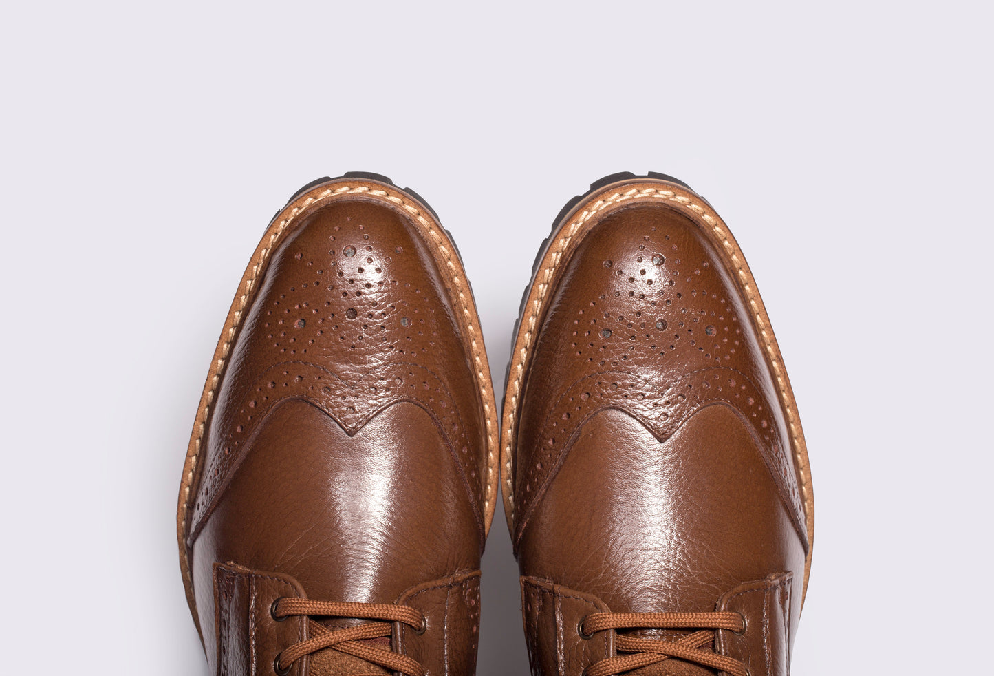 Botín brogue casual verloois de agujetas con suela de hule