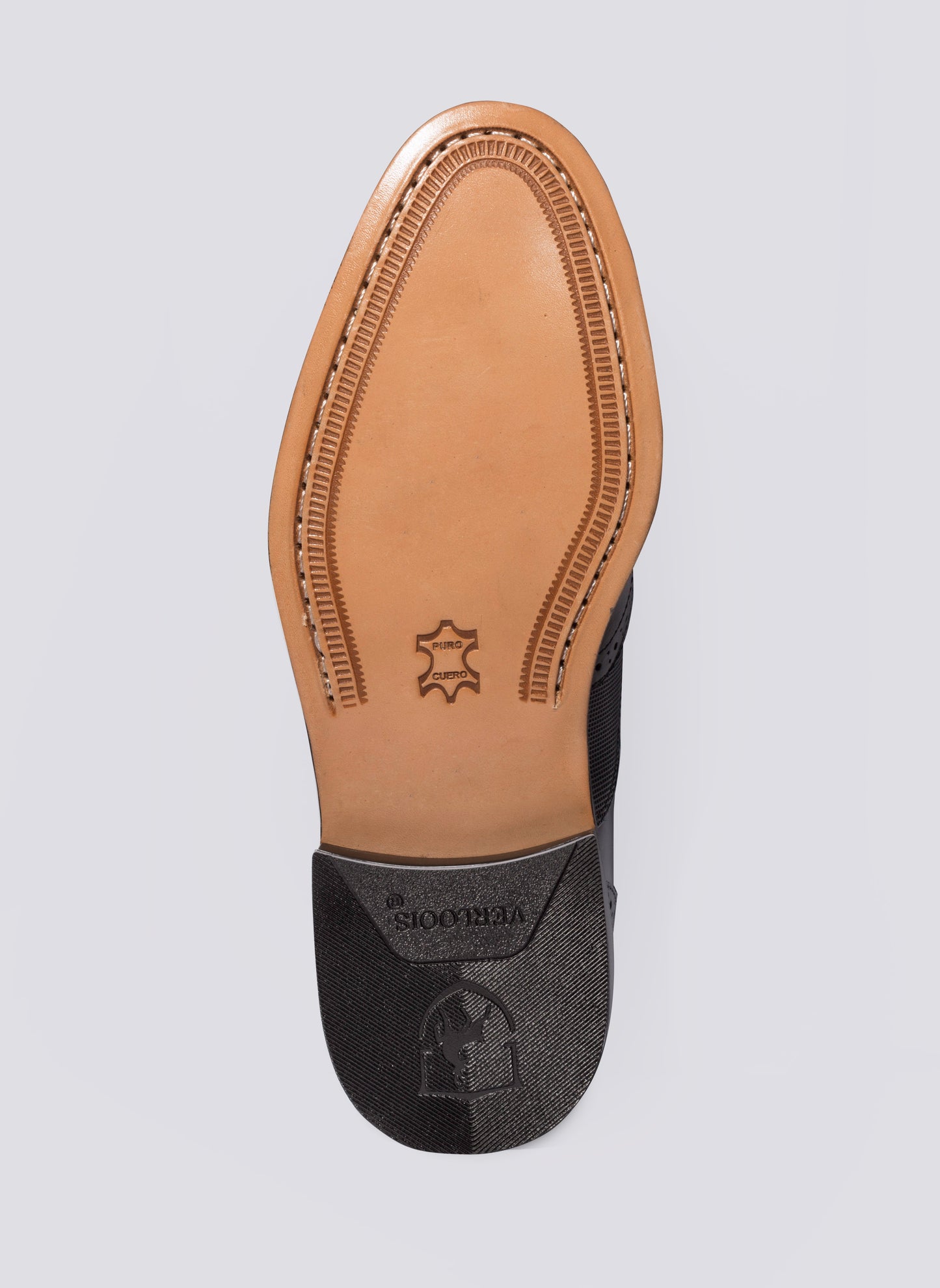 Calzado Oxford de vestir verloois de piel con suela de cuero cosida al corte