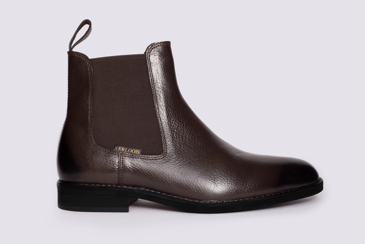 Botín Chelsea casual verloois de piel chocolate