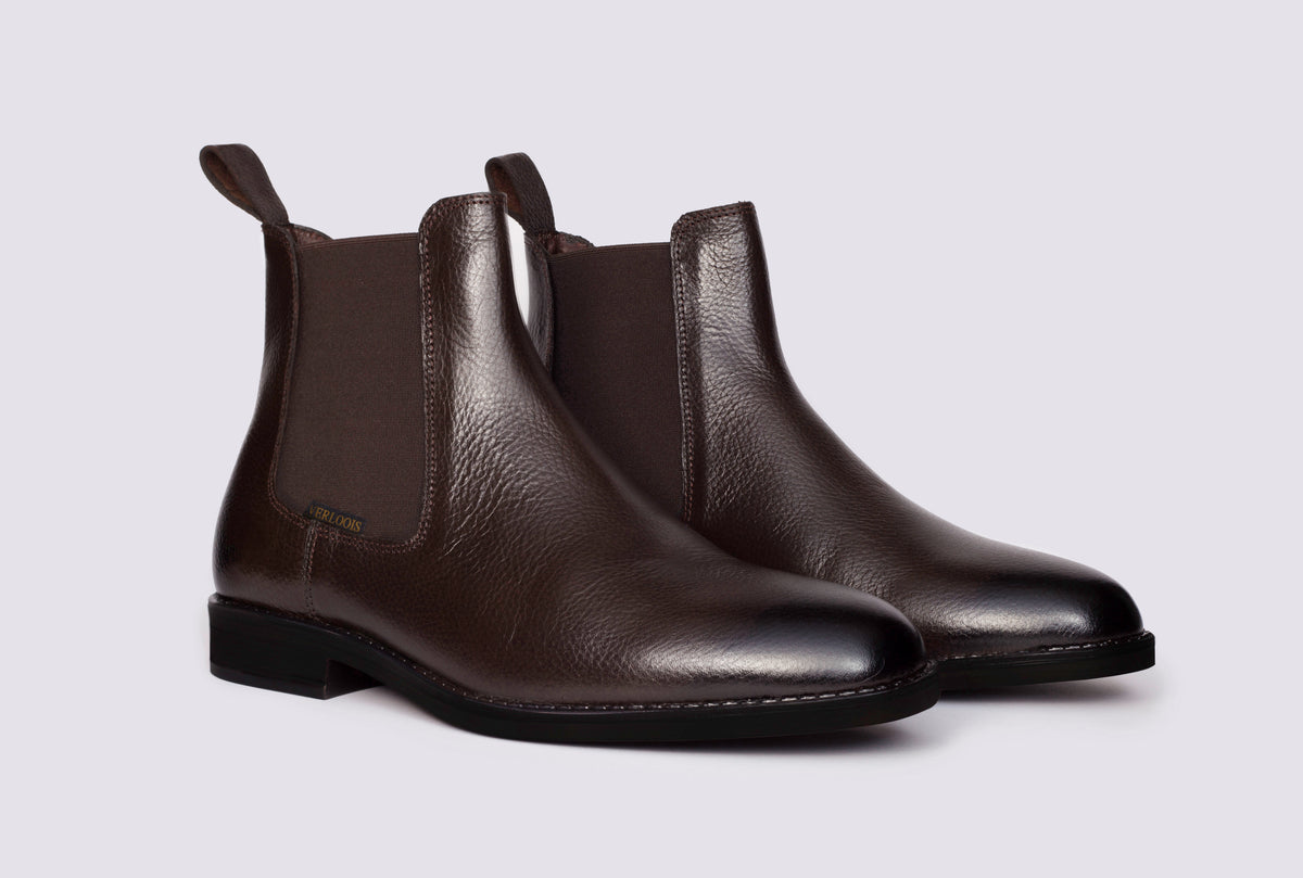 Botín Chelsea casual verloois de piel chocolate