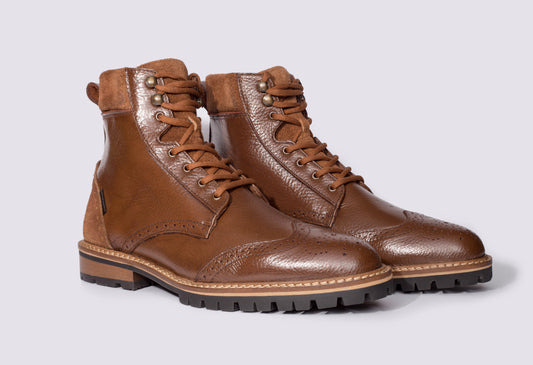 Botín brogue casual verloois de agujetas con suela de hule